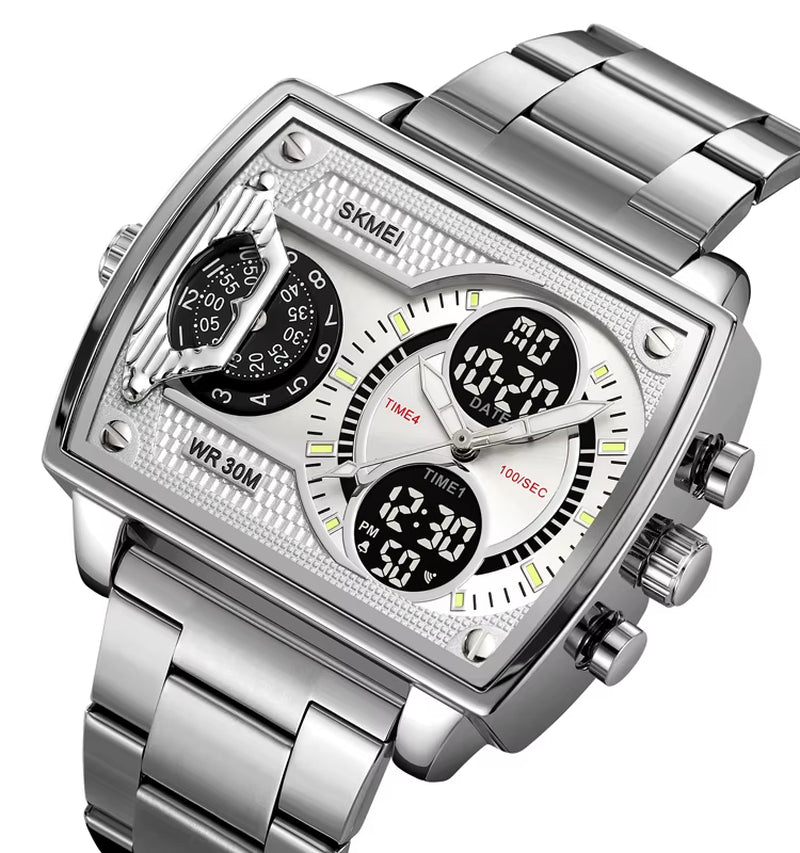 SKMEI 2229 Men's Fashion Digital Quartz Watch - Dual Display Wristwatch for 2024