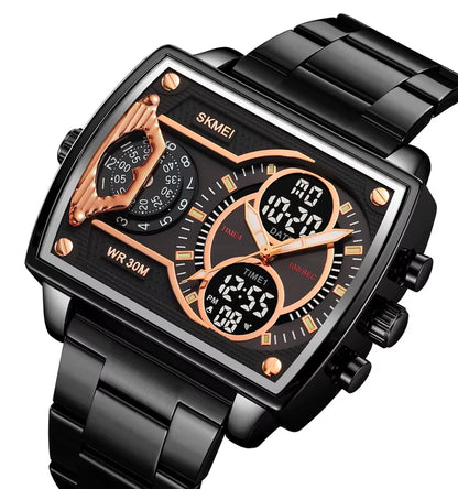 SKMEI 2229 Men's Fashion Digital Quartz Watch - Dual Display Wristwatch for 2024