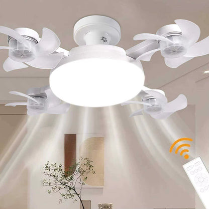 Elevate Your Living Space with the Modern E27 LED Ceiling Fan Light - 5 Blades & Remote Control for Effortless Comfort