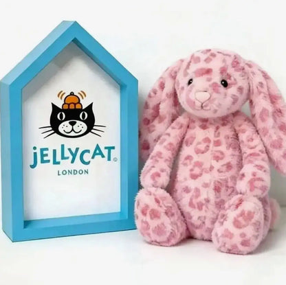 Jellycat Cobblehop Leopard Bunny Plush, Cute Stuffed Animal Doll, Gift for Her, Soft Collectible Bunny with Dust Bag, NWT