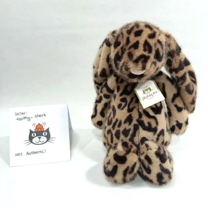 Jellycat Cobblehop Leopard Bunny Plush, Cute Stuffed Animal Doll, Gift for Her, Soft Collectible Bunny with Dust Bag, NWT