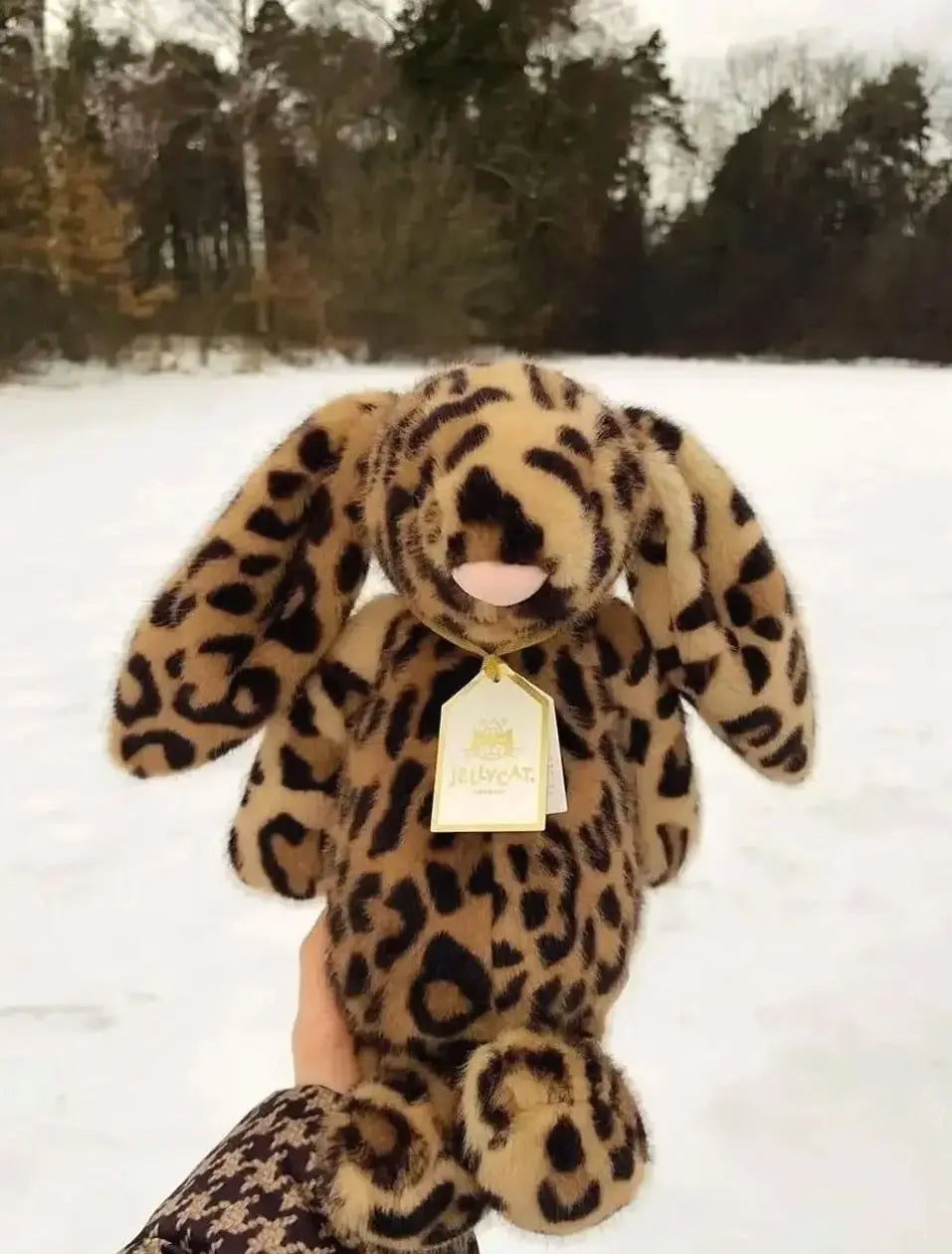 Jellycat Cobblehop Leopard Bunny Plush, Cute Stuffed Animal Doll, Gift for Her, Soft Collectible Bunny with Dust Bag, NWT