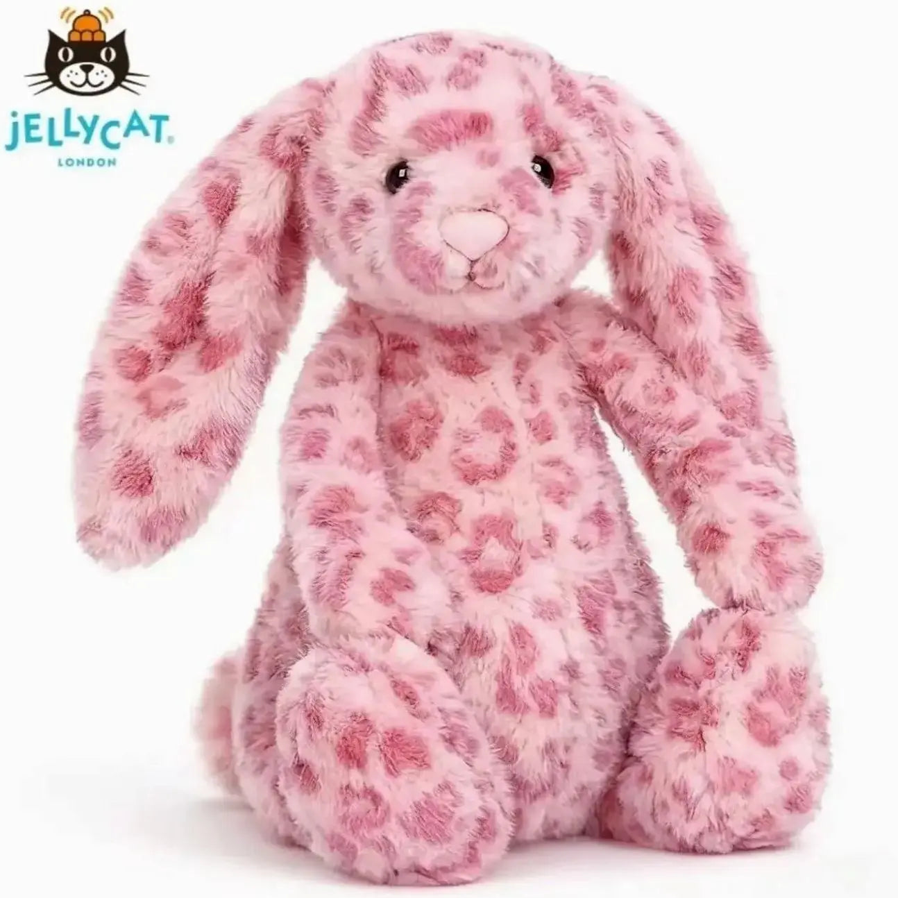 Jellycat Cobblehop Leopard Bunny Plush, Cute Stuffed Animal Doll, Gift for Her, Soft Collectible Bunny with Dust Bag, NWT