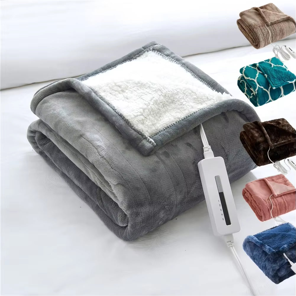 Luxurious Smart Control Electric Heated Throw Blanket - Adjustable Thermostat in Twin/Queen/King Size, Soft Flannel Fleece for Ultimate Comfort