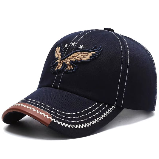 Hats Men'S and Women'S Four-Season Shade Baseball Cap Eagle Embroidery Korean Version Trendy Casual Couple Sunscreen Sun Hat