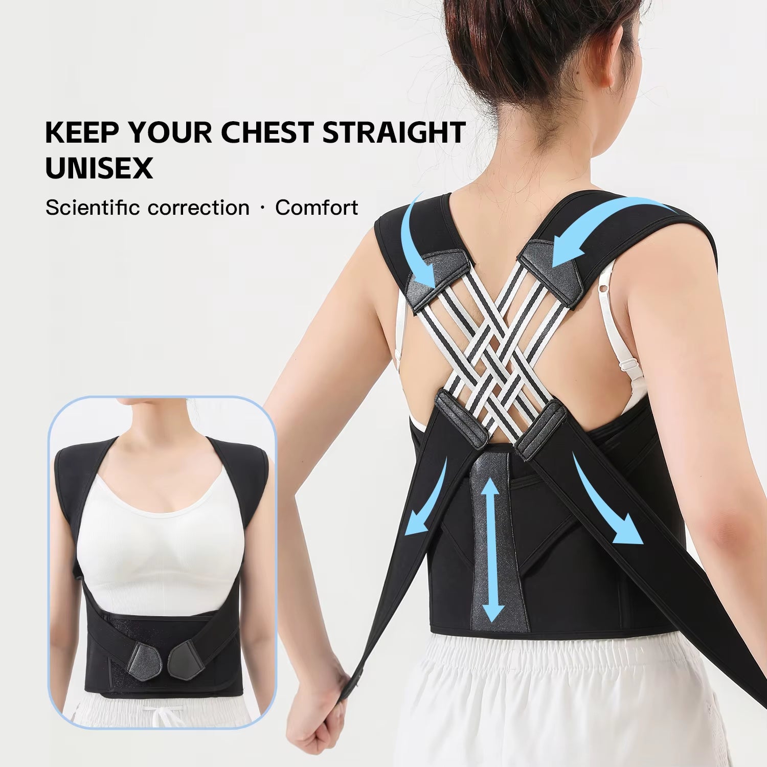 Experience Ultimate Comfort and Support with Our Adjustable Back Brace Posture Corrector for Men and Women - Relieve Upper and Lower Back Pain Effortlessly!