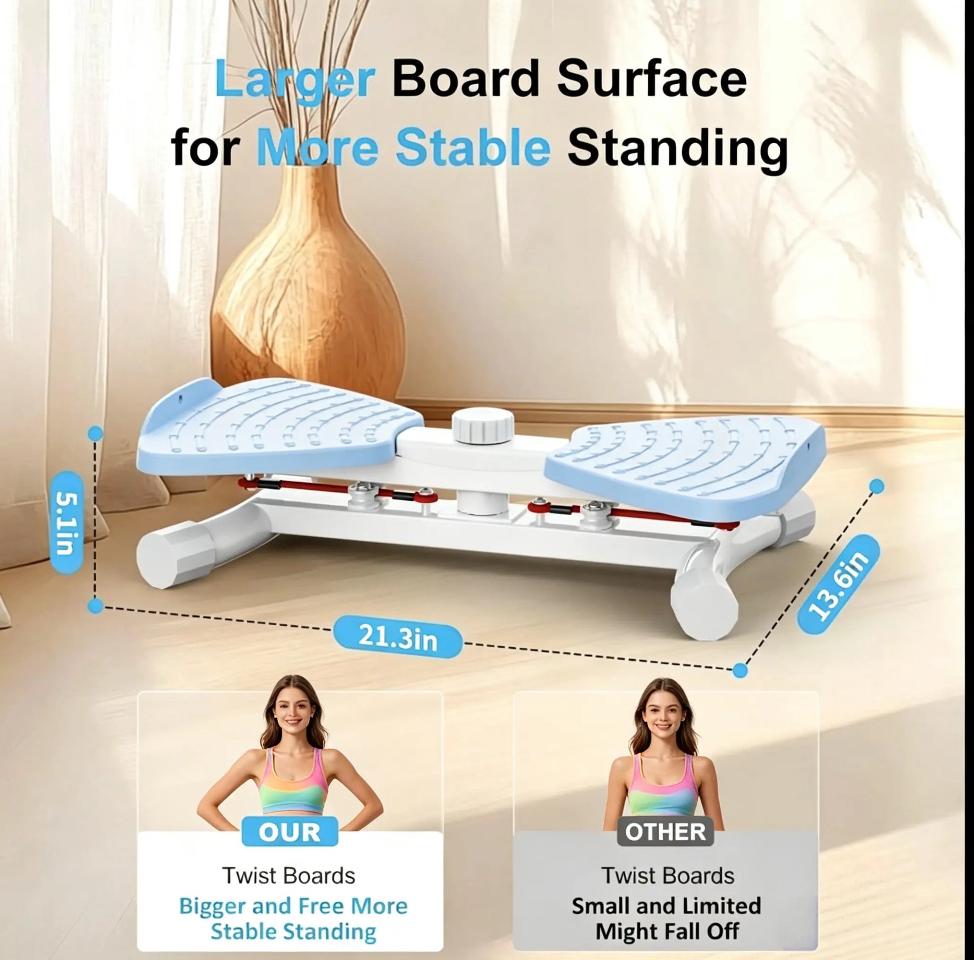 Planche pliable à torsion de taille fendue avec bandes de résistance