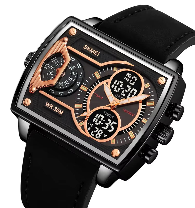 SKMEI 2229 Men's Fashion Digital Quartz Watch - Dual Display Wristwatch for 2024
