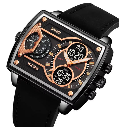 SKMEI 2229 Men's Fashion Digital Quartz Watch - Dual Display Wristwatch for 2024