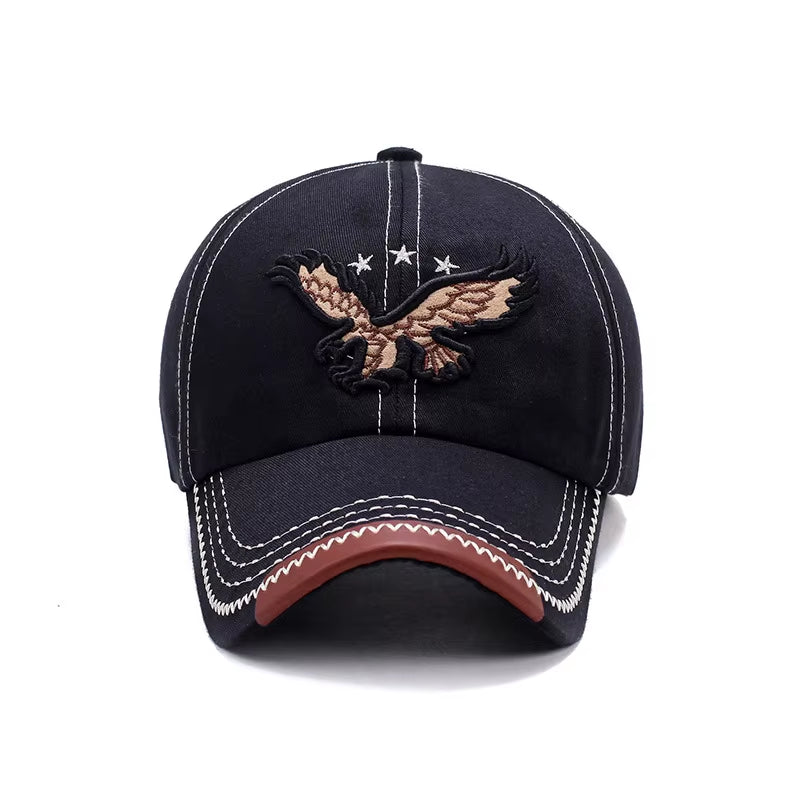 Hats Men'S and Women'S Four-Season Shade Baseball Cap Eagle Embroidery Korean Version Trendy Casual Couple Sunscreen Sun Hat