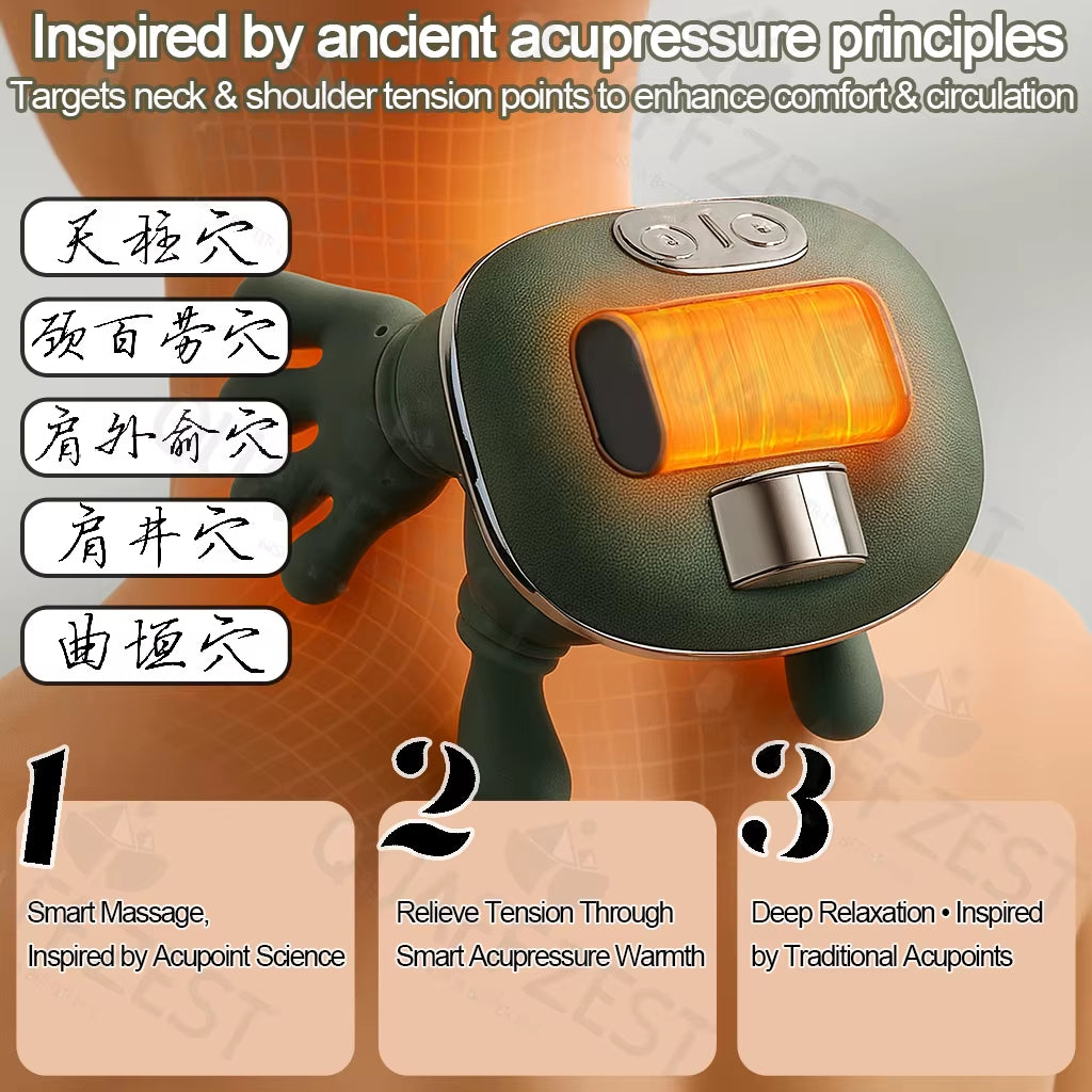 Ultimate N7 Wireless Neck and Shoulder Massager - Experience Relaxation with Kneading Heat Therapy