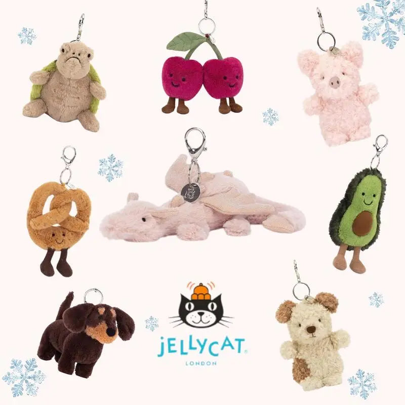 Jellycat Plush Keychain – Cute Mini Stuffed Animal Keyring, Soft Kawaii Bag Charm, Adorable Birthday Gift for Kids, Girls & Plush Collectors