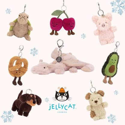 Jellycat Plush Keychain – Cute Mini Stuffed Animal Keyring, Soft Kawaii Bag Charm, Adorable Birthday Gift for Kids, Girls & Plush Collectors