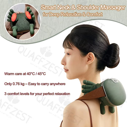 Ultimate N7 Wireless Neck and Shoulder Massager - Experience Relaxation with Kneading Heat Therapy