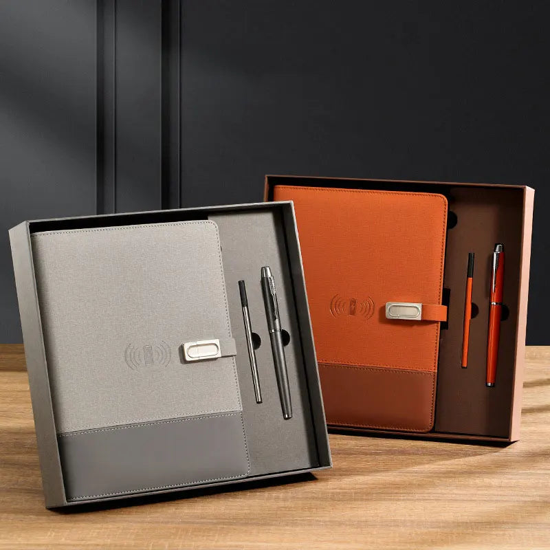 LABON Smart Notebook & Wireless Charger Organizer with Power Bank, Replaceable Paper Core, USB Disk, and Lock Pen - Ultimate Productivity Tool