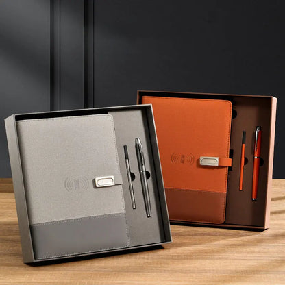 LABON Smart Notebook & Wireless Charger Organizer with Power Bank, Replaceable Paper Core, USB Disk, and Lock Pen - Ultimate Productivity Tool