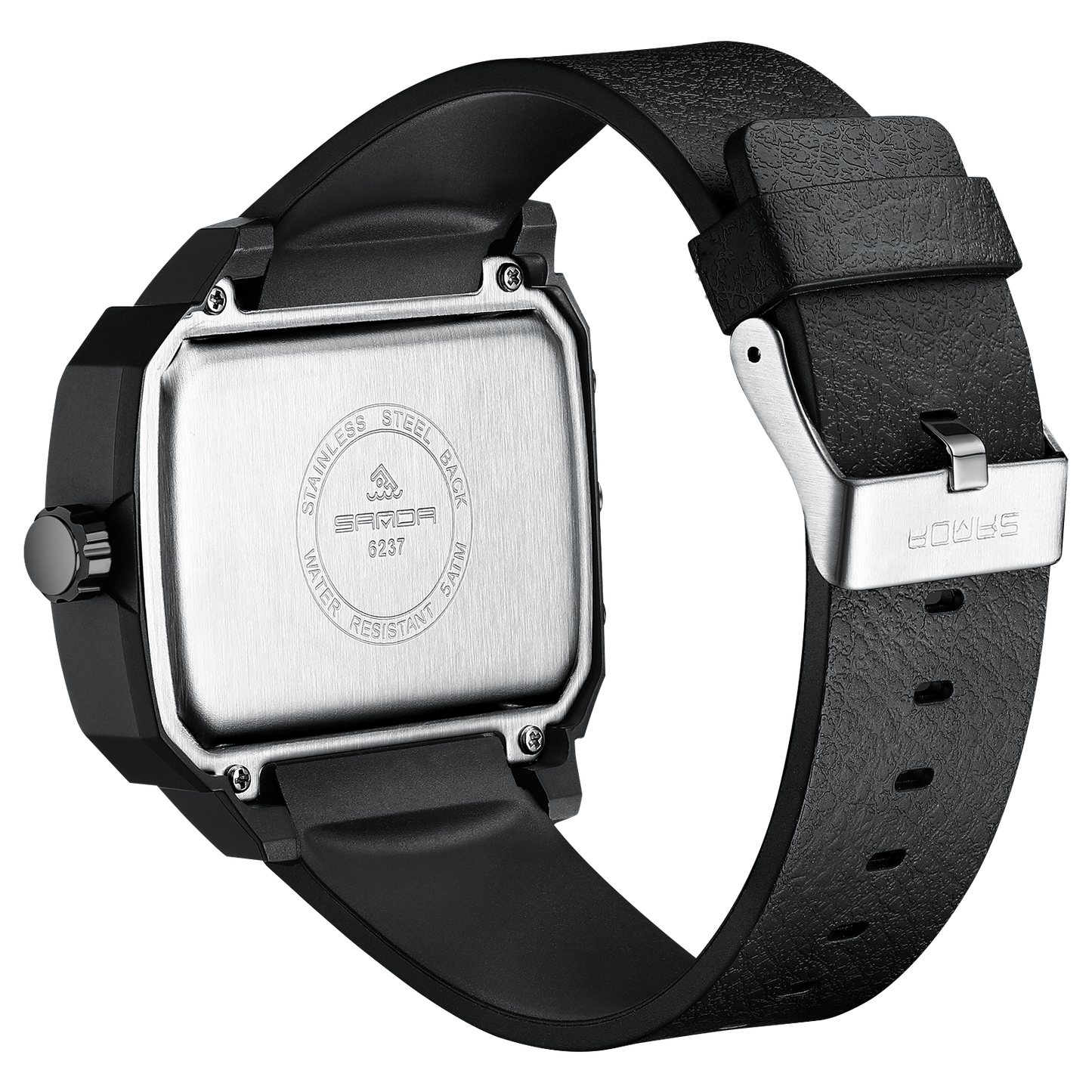 Montre Sport Homme SANDA 6237 – Analogique & Digital, Chrono, LED