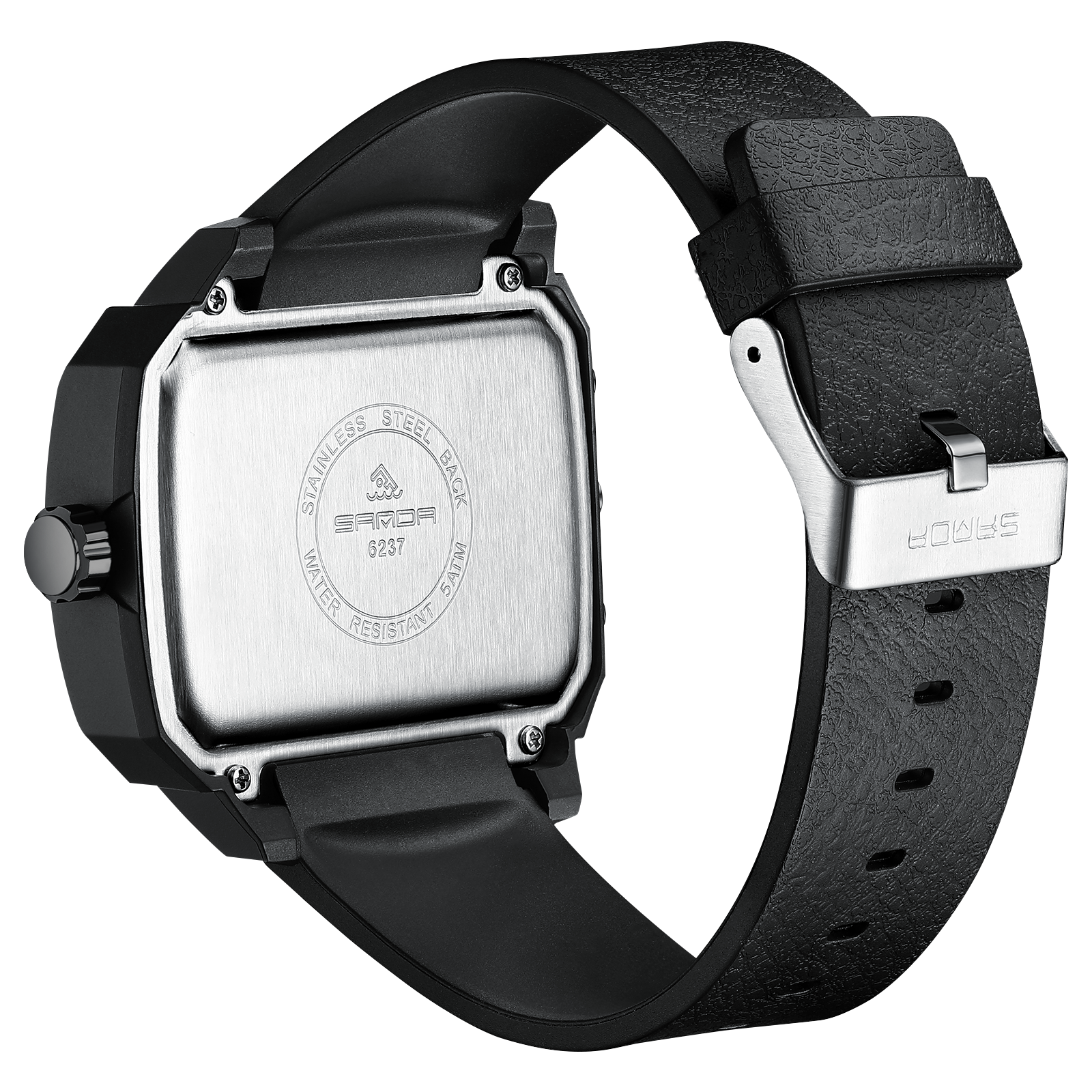 Montre Sport Homme SANDA 6237 – Analogique & Digital, Chrono, LED