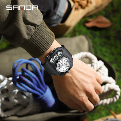 Montre Sport Homme SANDA 6237 – Analogique & Digital, Chrono, LED
