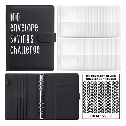 Elevate Your Savings with Our Custom Logo PU A5 100 Envelopes Money Challenge Book - Perfect for Office and School!