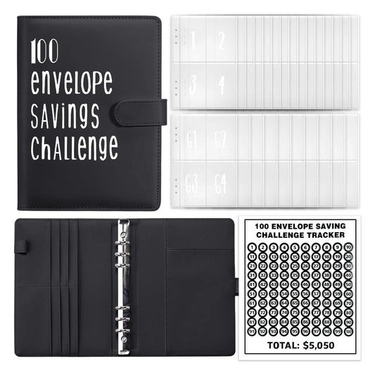 Elevate Your Savings with Our Custom Logo PU A5 100 Envelopes Money Challenge Book - Perfect for Office and School!