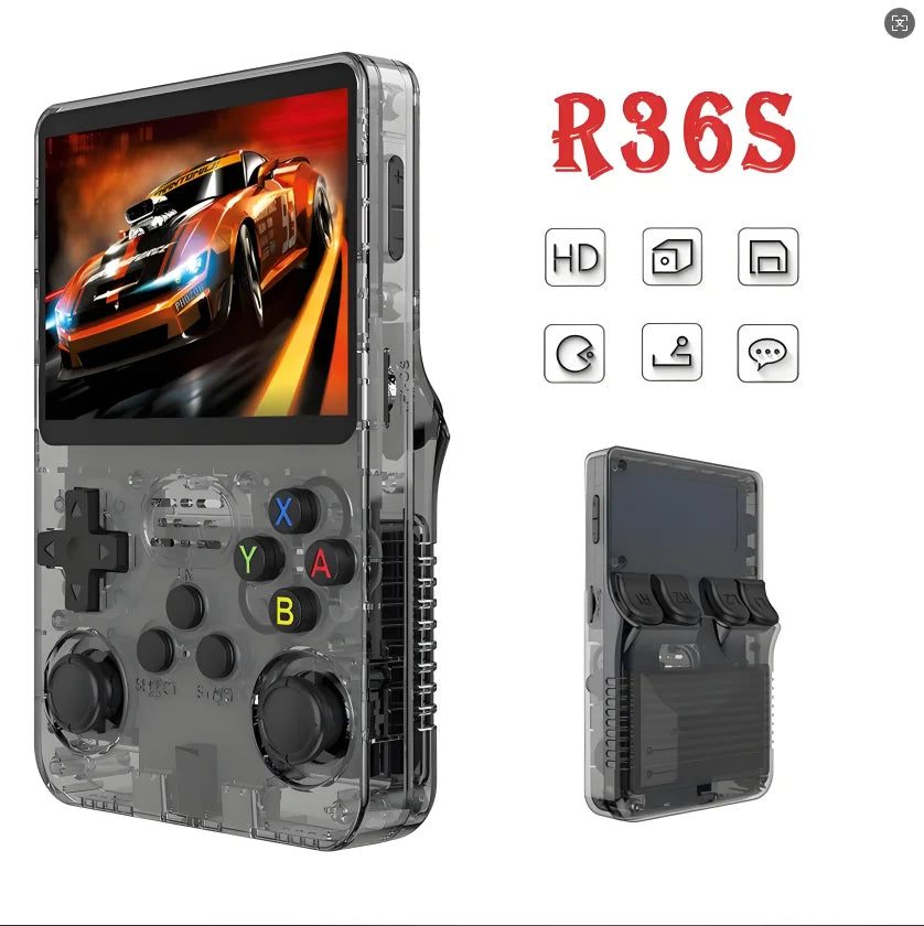 Unleash Nostalgia with the GAMINJA R36S Retro Video Game Console - 64GB of License-Free Fun in Your Hands!