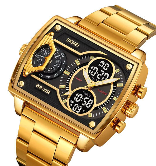 SKMEI 2229 Men's Fashion Digital Quartz Watch - Dual Display Wristwatch for 2024