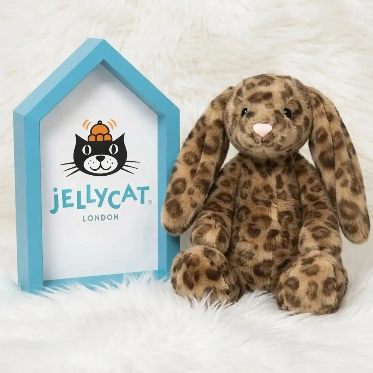 Jellycat Cobblehop Leopard Bunny Plush, Cute Stuffed Animal Doll, Gift for Her, Soft Collectible Bunny with Dust Bag, NWT