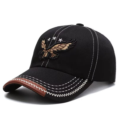 Hats Men'S and Women'S Four-Season Shade Baseball Cap Eagle Embroidery Korean Version Trendy Casual Couple Sunscreen Sun Hat
