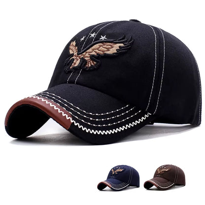 Hats Men'S and Women'S Four-Season Shade Baseball Cap Eagle Embroidery Korean Version Trendy Casual Couple Sunscreen Sun Hat
