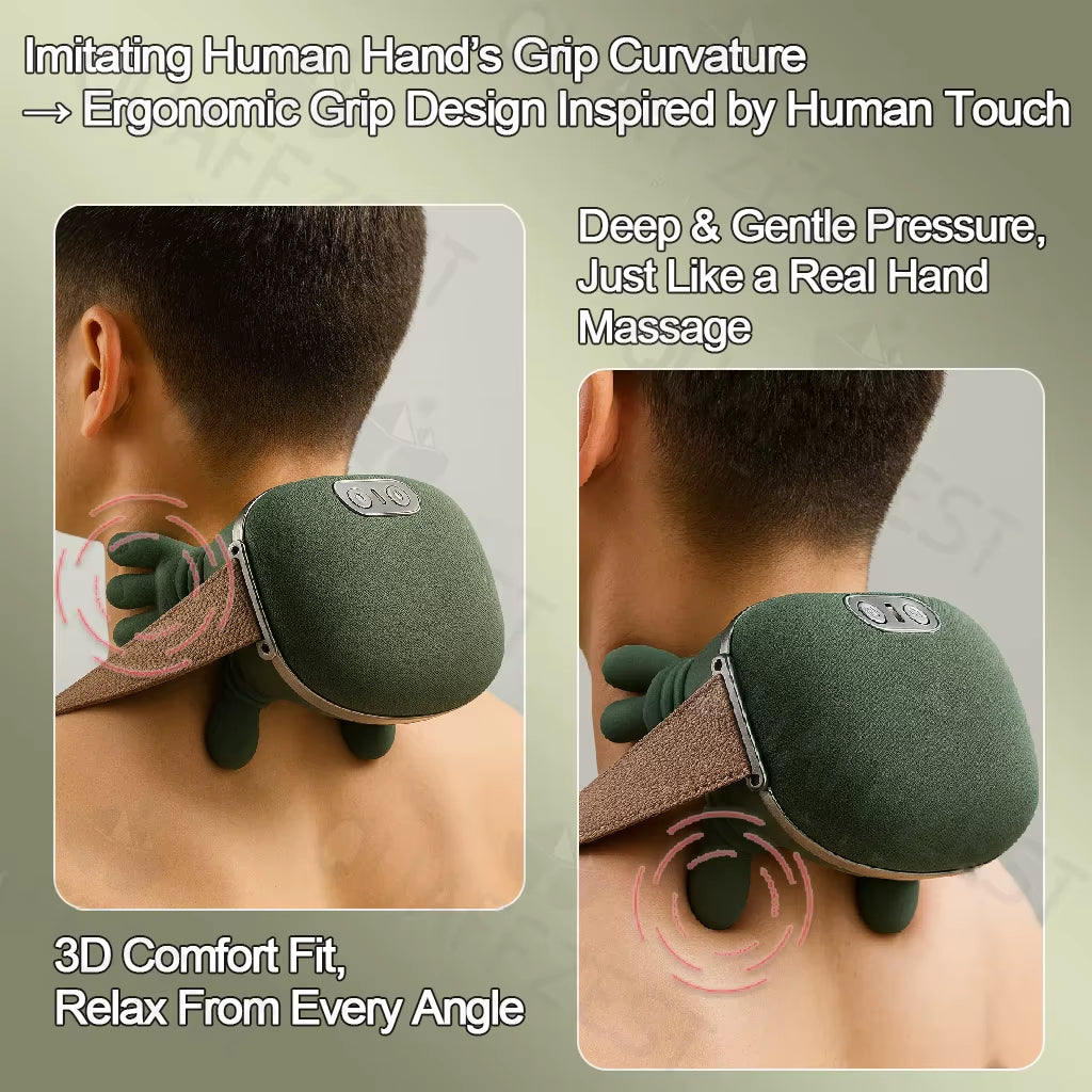 Ultimate N7 Wireless Neck and Shoulder Massager - Experience Relaxation with Kneading Heat Therapy