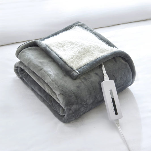 Luxurious Smart Control Electric Heated Throw Blanket - Adjustable Thermostat in Twin/Queen/King Size, Soft Flannel Fleece for Ultimate Comfort