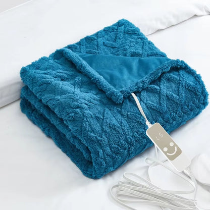 Luxurious Smart Control Electric Heated Throw Blanket - Adjustable Thermostat in Twin/Queen/King Size, Soft Flannel Fleece for Ultimate Comfort