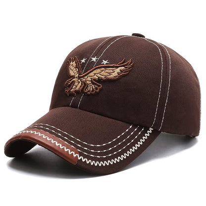 Hats Men'S and Women'S Four-Season Shade Baseball Cap Eagle Embroidery Korean Version Trendy Casual Couple Sunscreen Sun Hat