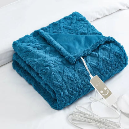 Luxurious Smart Control Electric Heated Throw Blanket - Adjustable Thermostat in Twin/Queen/King Size, Soft Flannel Fleece for Ultimate Comfort