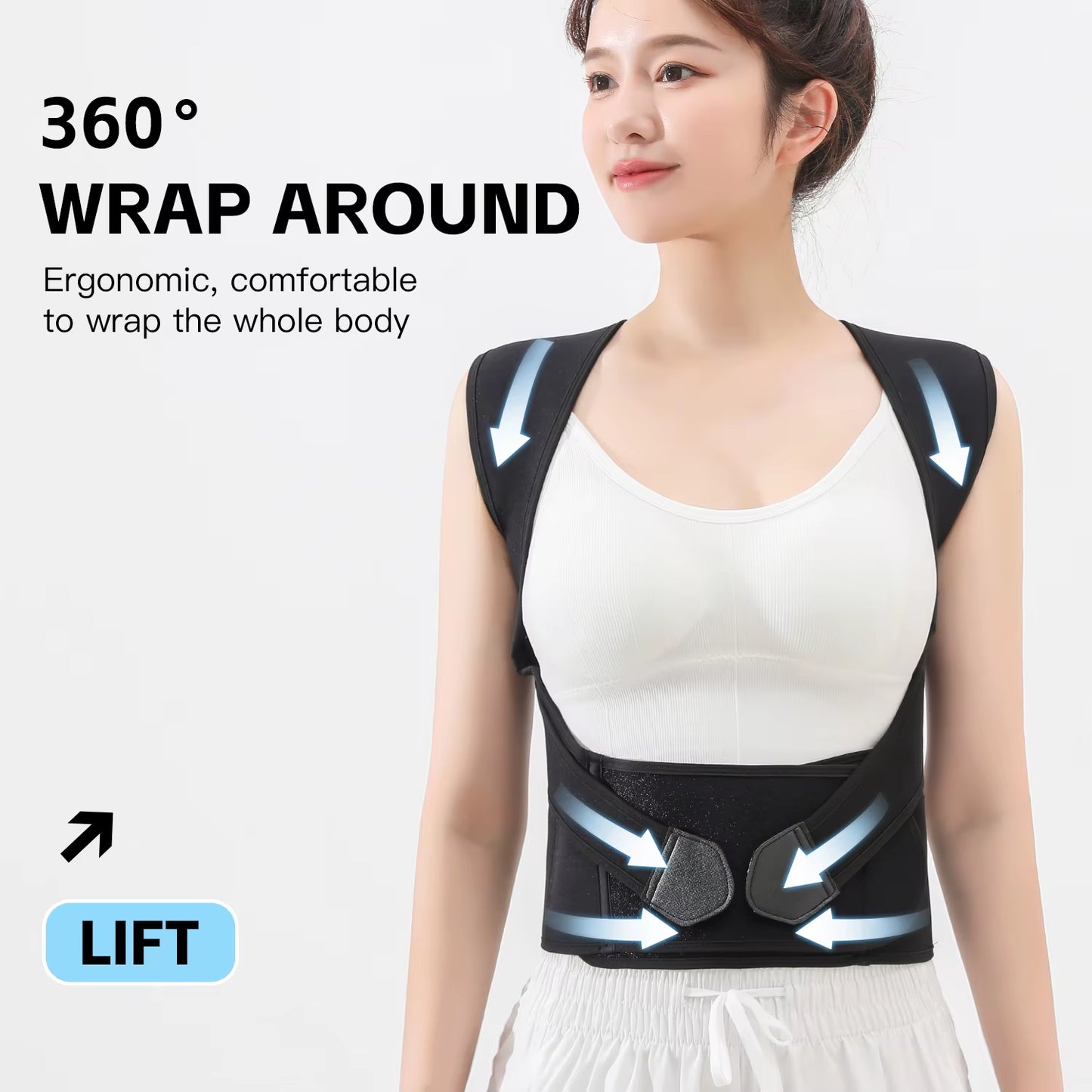 Experience Ultimate Comfort and Support with Our Adjustable Back Brace Posture Corrector for Men and Women - Relieve Upper and Lower Back Pain Effortlessly!